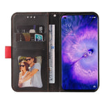 For Oppo Find X5 Protective Phone Cover, Dual-color Splicing Magnetic Clasp Stand Wallet PU Leather Case
