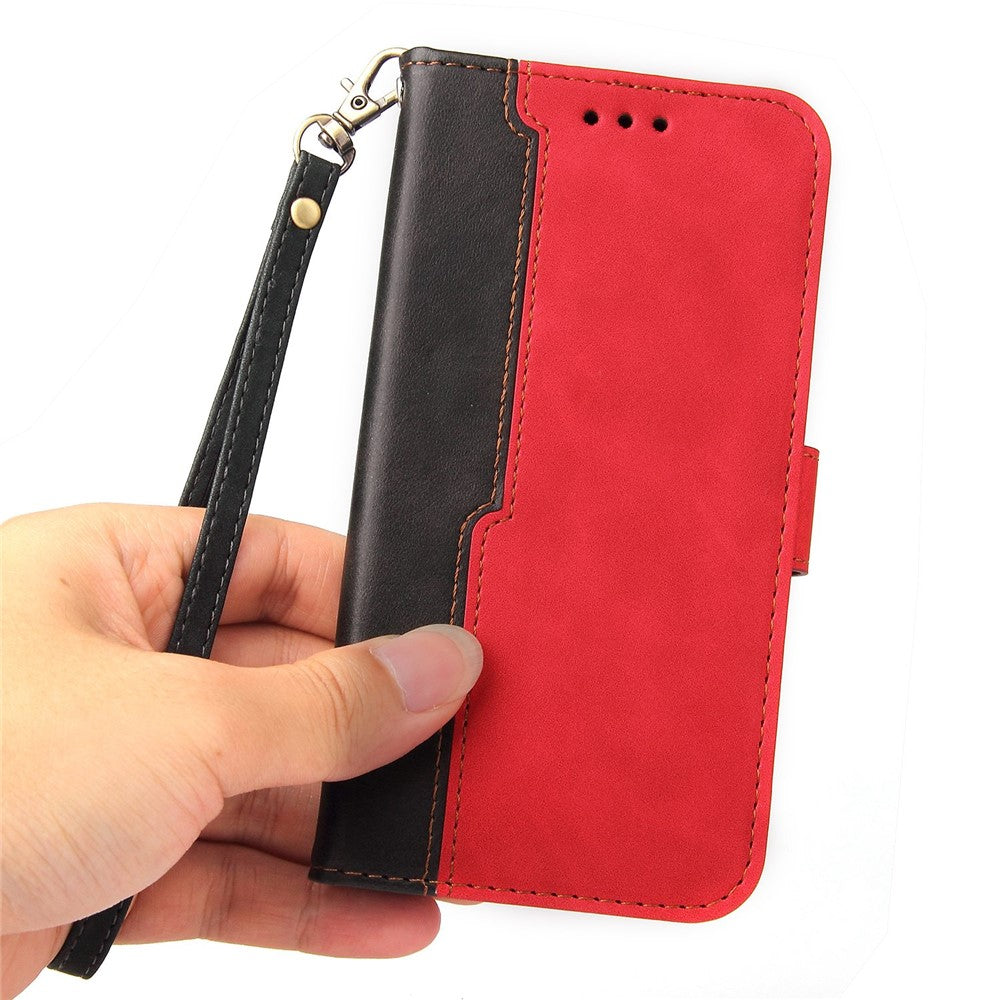 For Oppo Find X5 Protective Phone Cover, Dual-color Splicing Magnetic Clasp Stand Wallet PU Leather Case