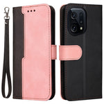 For Oppo Find X5 Protective Phone Cover, Dual-color Splicing Magnetic Clasp Stand Wallet PU Leather Case