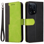 For Oppo Find X5 Protective Phone Cover, Dual-color Splicing Magnetic Clasp Stand Wallet PU Leather Case