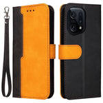For Oppo Find X5 Protective Phone Cover, Dual-color Splicing Magnetic Clasp Stand Wallet PU Leather Case