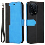 For Oppo Find X5 Protective Phone Cover, Dual-color Splicing Magnetic Clasp Stand Wallet PU Leather Case