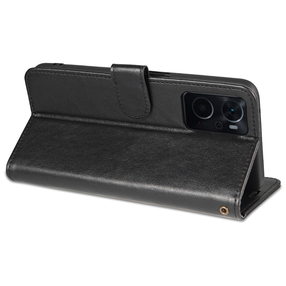 AZNS For Oppo K10 4G/Realme 9i Textured PU Leather + TPU Cover Magnetic Clasp Wallet Stand Case