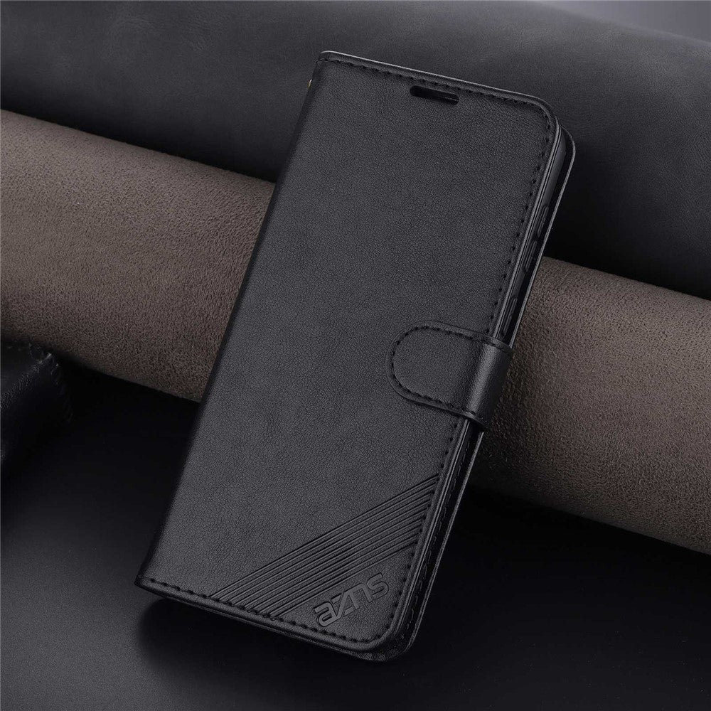 AZNS For Oppo K10 4G/Realme 9i Textured PU Leather + TPU Cover Magnetic Clasp Wallet Stand Case