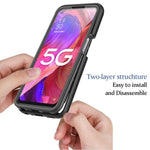 3-i-1 Hybridtelefoncover til Oppo A54 5G/A74 5G Fuld beskyttelse Anti-drop aftageligt telefoncover med PET skærmbeskytter