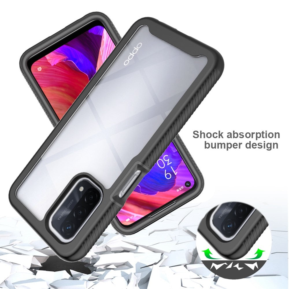 3-i-1 Hybridtelefoncover til Oppo A54 5G/A74 5G Fuld beskyttelse Anti-drop aftageligt telefoncover med PET skærmbeskytter