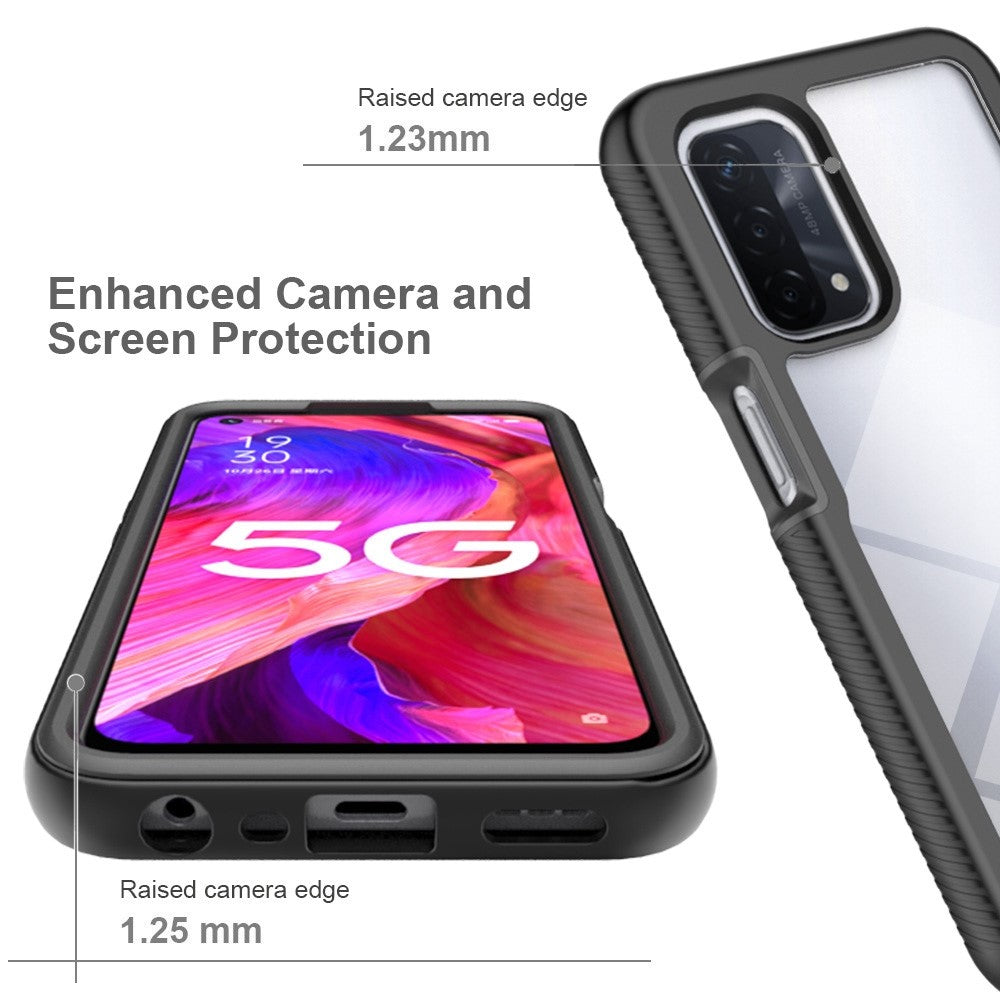 3-i-1 Hybridtelefoncover til Oppo A54 5G/A74 5G Fuld beskyttelse Anti-drop aftageligt telefoncover med PET skærmbeskytter