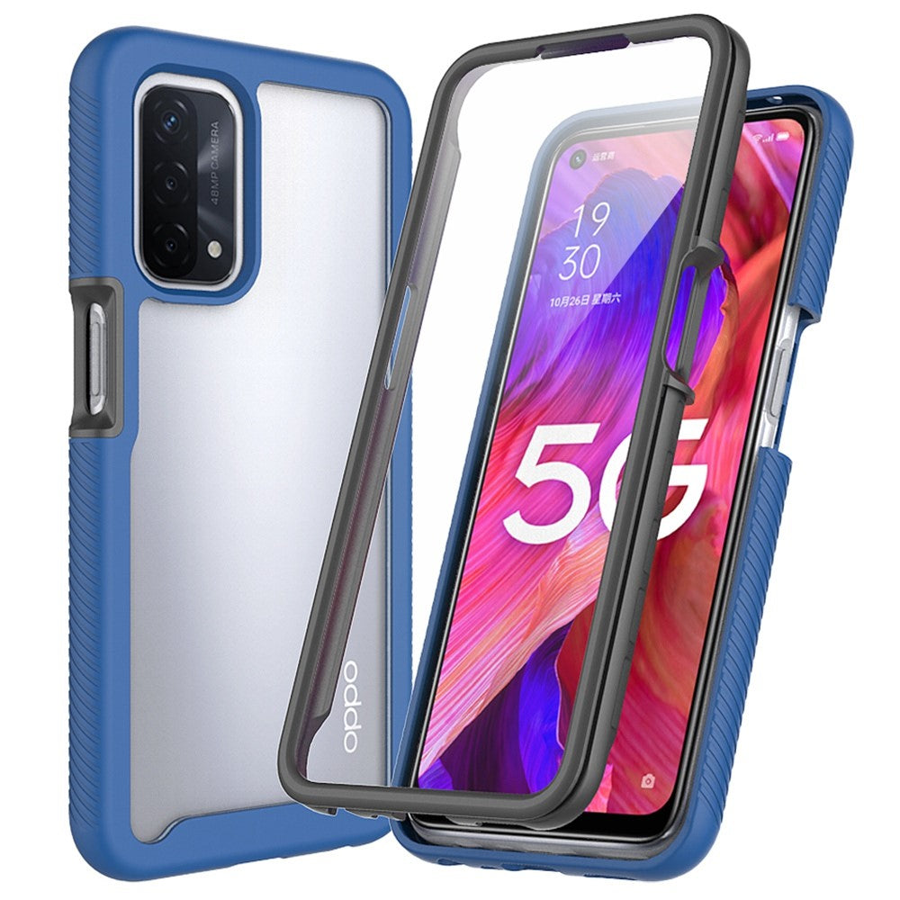 3-i-1 Hybridtelefoncover til Oppo A54 5G/A74 5G Fuld beskyttelse Anti-drop aftageligt telefoncover med PET skærmbeskytter
