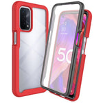 3-i-1 Hybridtelefoncover til Oppo A54 5G/A74 5G Fuld beskyttelse Anti-drop aftageligt telefoncover med PET skærmbeskytter