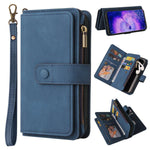 For Oppo Find X5 Pro Zipper Wallet Case with 15 Card Slots and Strap Leather Phone Cover