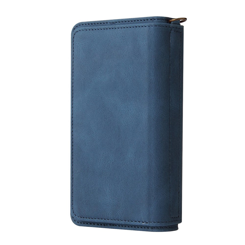 For Oppo Find X5 Pro Zipper Wallet Case with 15 Card Slots and Strap Leather Phone Cover