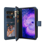 For Oppo Find X5 Pro Zipper Wallet Case with 15 Card Slots and Strap Leather Phone Cover