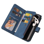 For Oppo Find X5 Pro Zipper Wallet Case with 15 Card Slots and Strap Leather Phone Cover