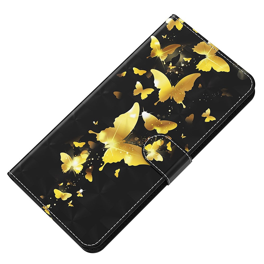 For Oppo A54 5G/A74 5G Wallet Phone Case 3D Pattern Printing PU Leather Wrist Strap Stand Feature Flip Cover