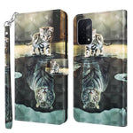 For Oppo A54 5G/A74 5G Wallet Phone Case 3D Pattern Printing PU Leather Wrist Strap Stand Feature Flip Cover