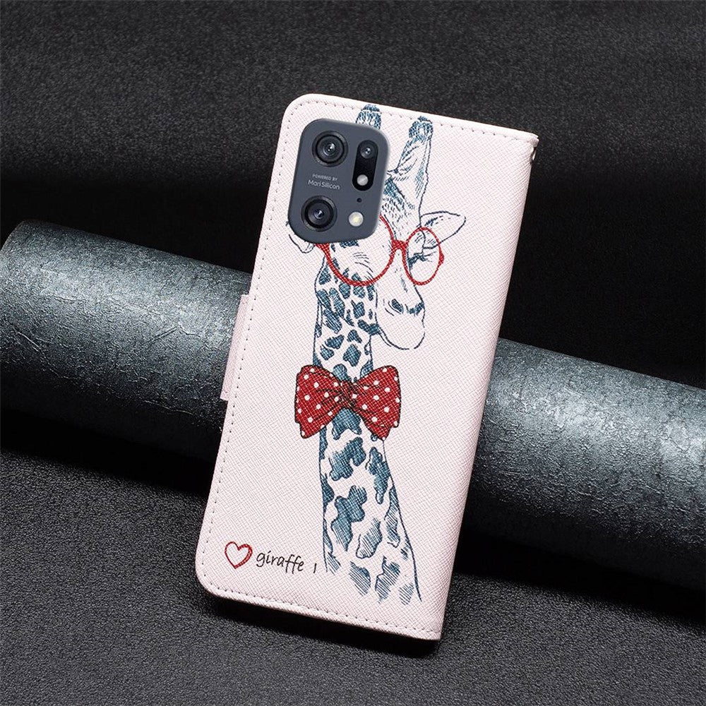Oppo Find X5 Pro mobilskal Mönstertryck PU Läder Plånboksfodral