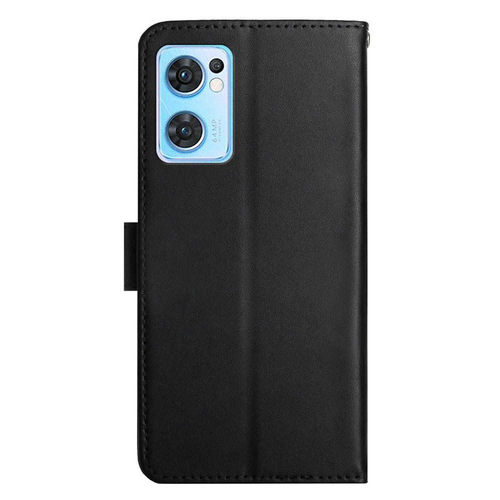 For Oppo Find X5 Lite/Reno7 5G (Global) Nappa Texture Wallet Magnetic Case TPU+Genuine Leather Phone Shell with Adjustable Stand