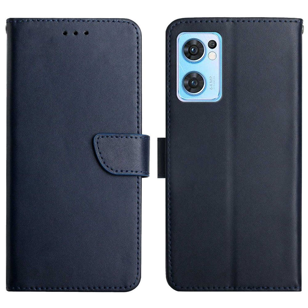 For Oppo Find X5 Lite/Reno7 5G (Global) Nappa Texture Wallet Magnetic Case TPU+Genuine Leather Phone Shell with Adjustable Stand