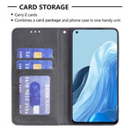 For Oppo Reno7 4G / F21 Pro 4G Leather Case with Card Holder Imprinting Pattern Phone Stand Cover