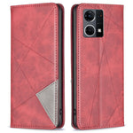 For Oppo Reno7 4G / F21 Pro 4G Leather Case with Card Holder Imprinting Pattern Phone Stand Cover