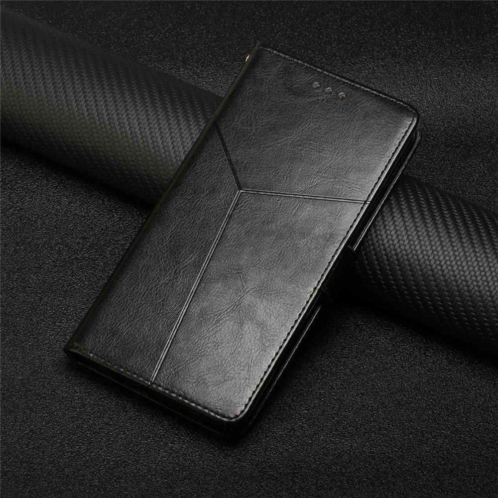 HT01 For Oppo Find X5 Lite/Reno7 5G (Global) Y-Shaped Lines Imprinted Wallet Leather Case Foldable Stand Phone Shell