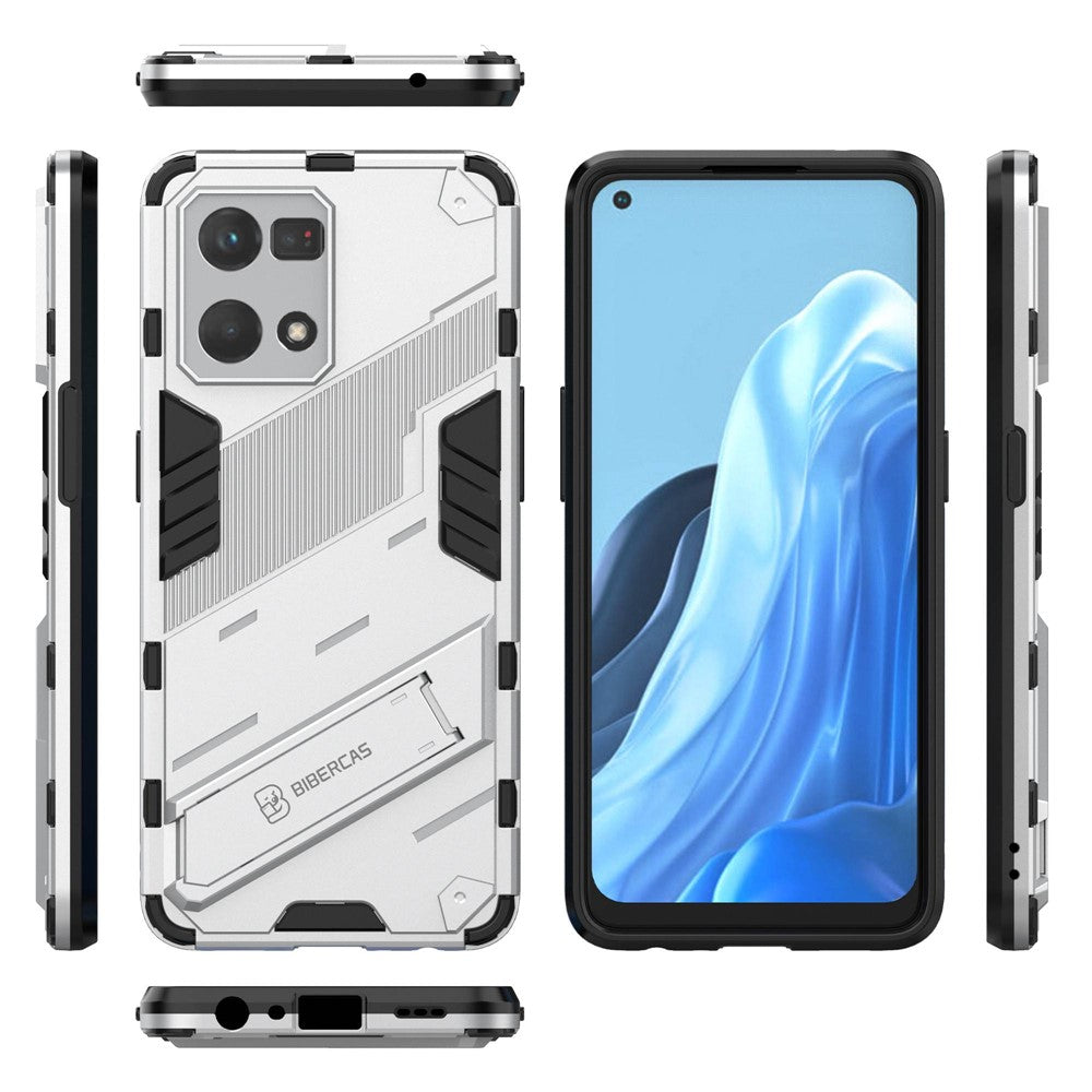 For Oppo Reno7 4G Back Case Kickstand PC Soft TPU Phone Cover