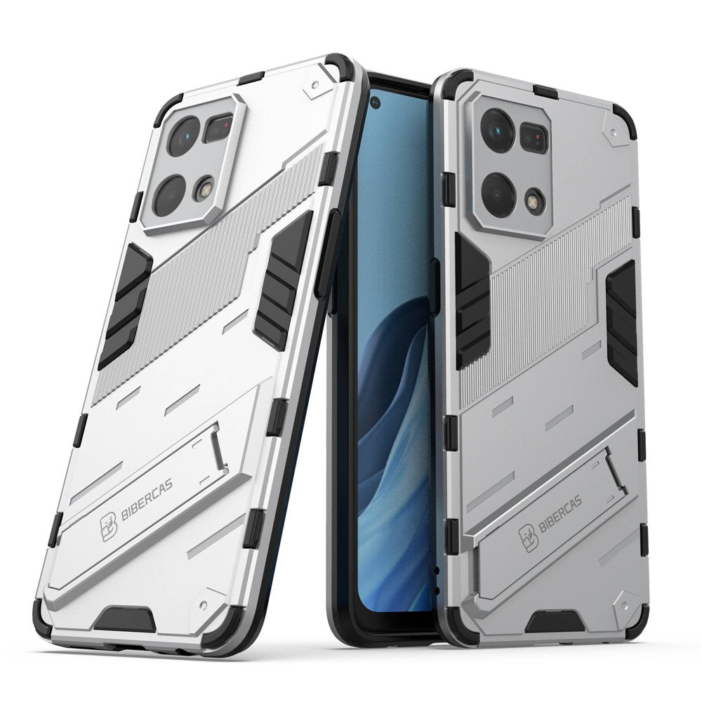 For Oppo Reno7 4G Back Case Kickstand PC Soft TPU Phone Cover
