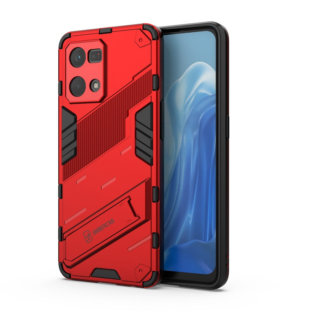 For Oppo Reno7 4G Back Case Kickstand PC Soft TPU Phone Cover