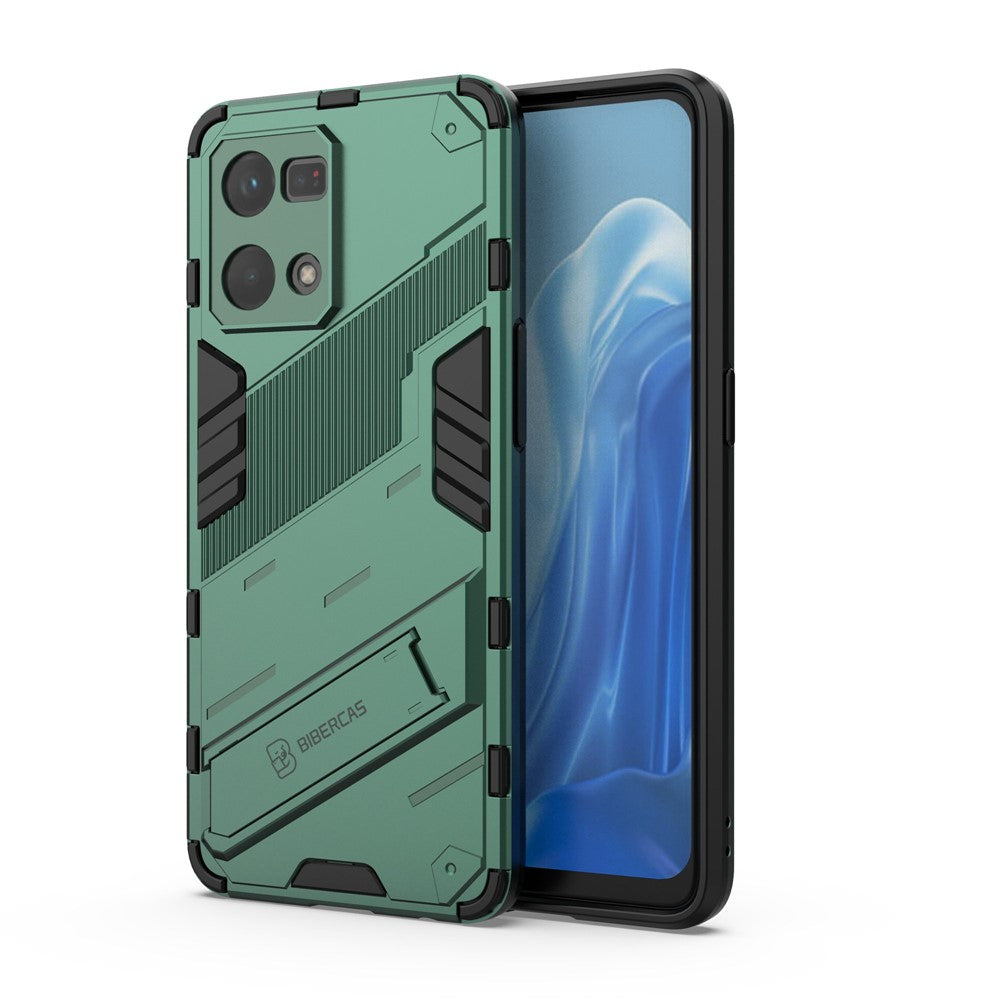 For Oppo Reno7 4G Back Case Kickstand PC Soft TPU Phone Cover