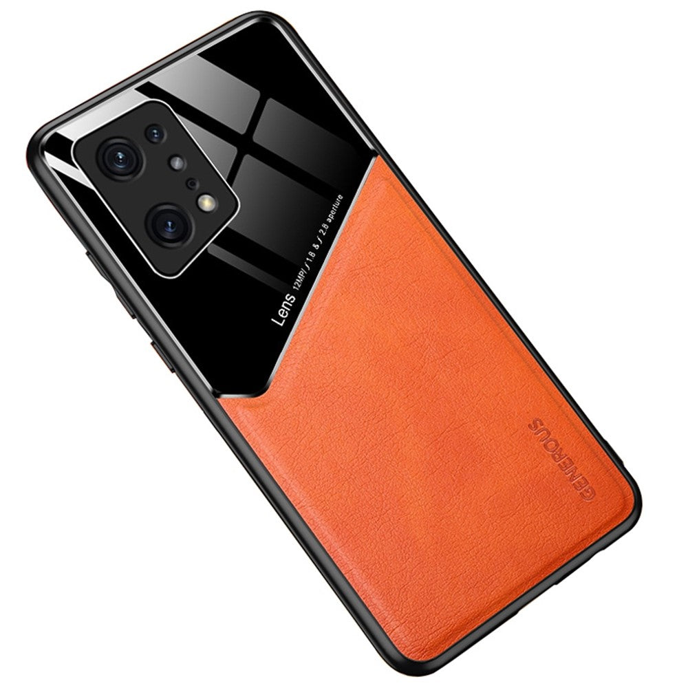 For Oppo Find X5 Pro Drop Prevention Textured Leather Coated PC + TPU Case Precise Cutouts Camera Protection Back Shell Cover