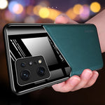 For Oppo Find X5 Pro Drop Prevention Textured Leather Coated PC + TPU Case Precise Cutouts Camera Protection Back Shell Cover
