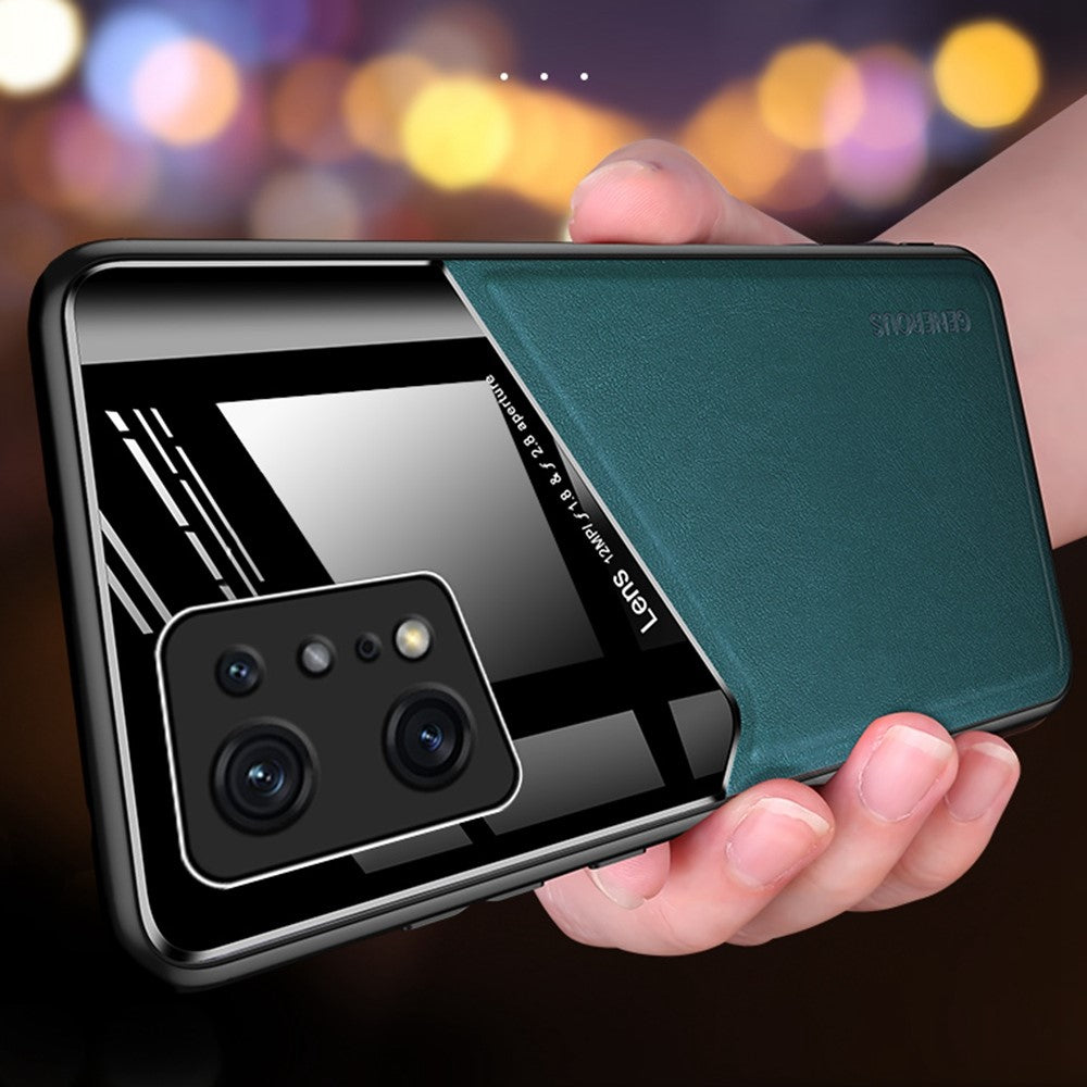 For Oppo Find X5 Pro Drop Prevention Textured Leather Coated PC + TPU Case Precise Cutouts Camera Protection Back Shell Cover