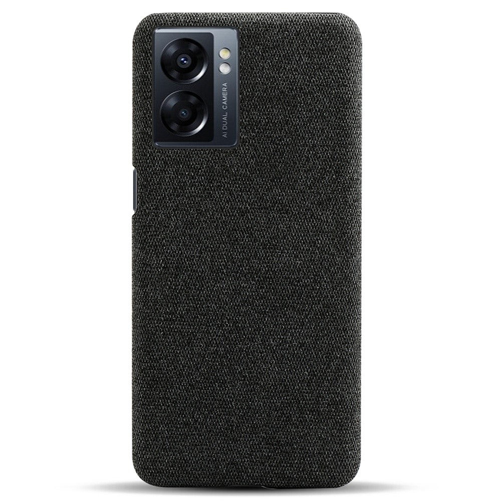 Smartphone Case Shell for Oppo A57 (2022) 5G / A77 5G, Drop Resistant Solid Color Hard PC+Cloth Phone Cover
