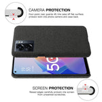 Smartphone Case Shell for Oppo A57 (2022) 5G / A77 5G, Drop Resistant Solid Color Hard PC+Cloth Phone Cover