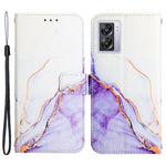 Pattern Printing Leather Series-5 for Oppo A57 (2022) 5G / A77 5G Marble Pattern Phone Guard Case PU Leather Wallet Stand Shell Protective Flip Cover