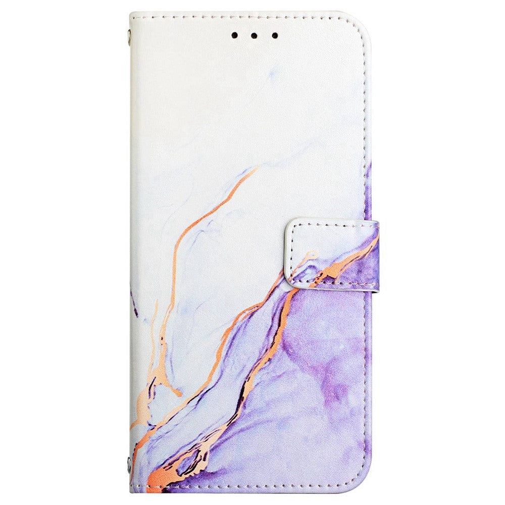 Pattern Printing Leather Series-5 for Oppo A57 (2022) 5G / A77 5G Marble Pattern Phone Guard Case PU Leather Wallet Stand Shell Protective Flip Cover