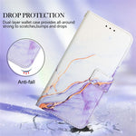 Pattern Printing Leather Series-5 for Oppo A57 (2022) 5G / A77 5G Marble Pattern Phone Guard Case PU Leather Wallet Stand Shell Protective Flip Cover