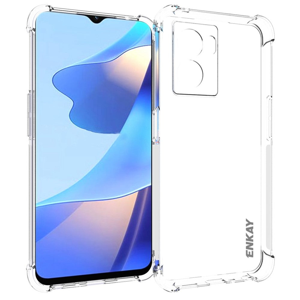 ENKAY HAT PRINCE til Oppo A57 (2022) 5G / A77 5G Gennemsigtigt TPU-mobilcover, stødsikkert, fortykkede hjørner, beskyttelsescover med skridsikker kant