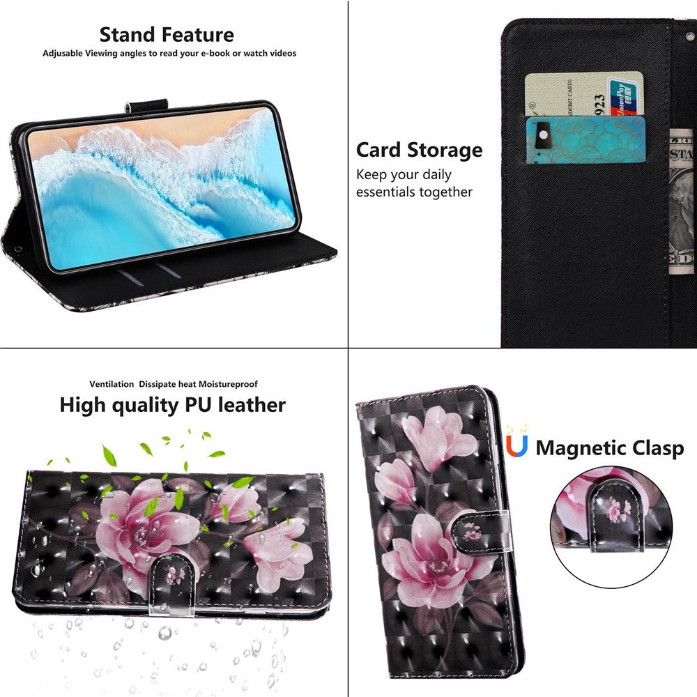 For Oppo A54 5G/A74 5G Anti-fall Wallet Phone Case Pattern Printing Phone Protector PU Leather Stand Cover