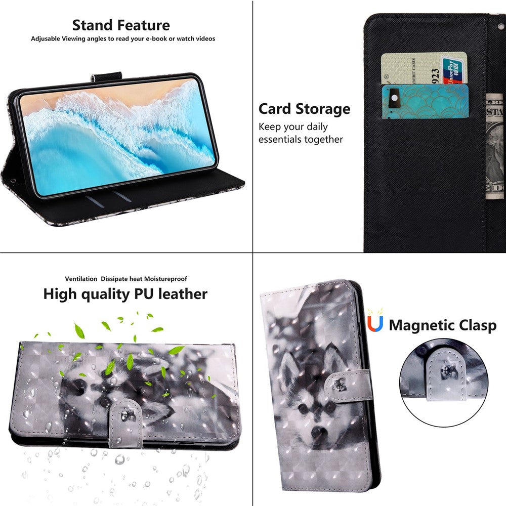 For Oppo A94 5G/A95 5G Protective Case Anti-drop Pattern Printing Phone Shell PU Leather Stand Cover with Wallet