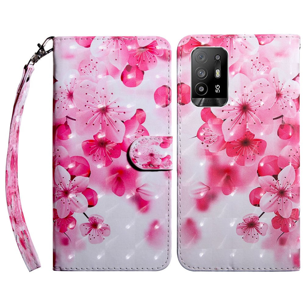 For Oppo A94 5G/A95 5G Protective Case Anti-drop Pattern Printing Phone Shell PU Leather Stand Cover with Wallet