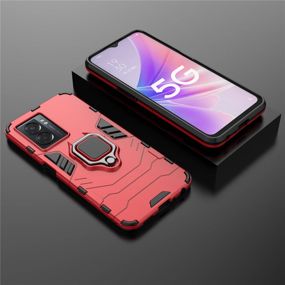 Oppo A57 (2022) 5G / A77 5G / OnePlus Nord N300 5G Ringstöd Robust mobilskal Slitstarkt Hårt PC Mjukt TPU Ram Skyddsskal