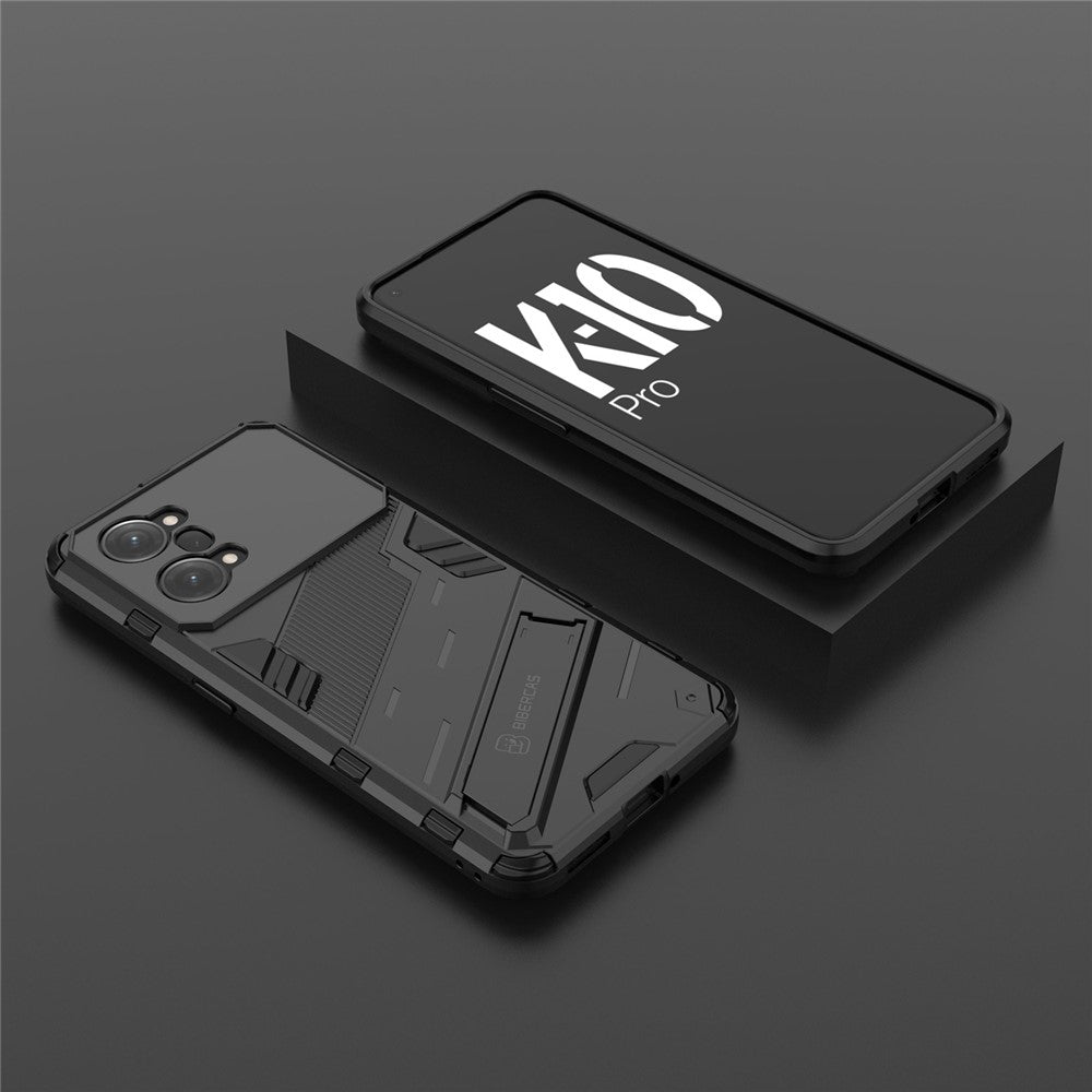 PC + TPU Case for Oppo K10 Pro 5G Anti-fall Kickstand Protective Cover Dual Layer Mobile Phone Shell