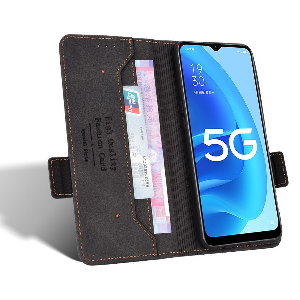 For Oppo A55s 5G Shockproof PU Leather Wallet Flip Protective Phone Case Stand TPU Interior Shell Anti-Scratch Cover