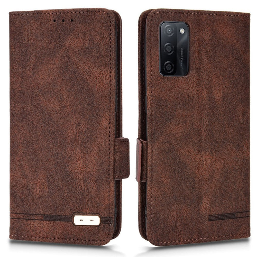 For Oppo A55s 5G Shockproof PU Leather Wallet Flip Protective Phone Case Stand TPU Interior Shell Anti-Scratch Cover