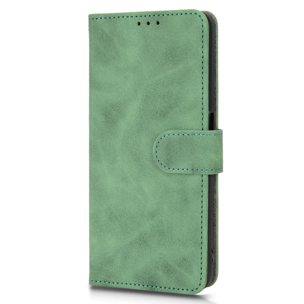 Skin-touch Feeling Phone Case for Oppo A57 (2022) 5G / A77 5G / OnePlus Nord N300 5G, PU Leather + TPU Full Protection Cover with Stand Wallet