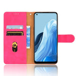 PU Leather Wallet Holster for Oppo Reno7 4G, Magnetic Buckle Skin-Friendly Shockproof Stand Flip Cover