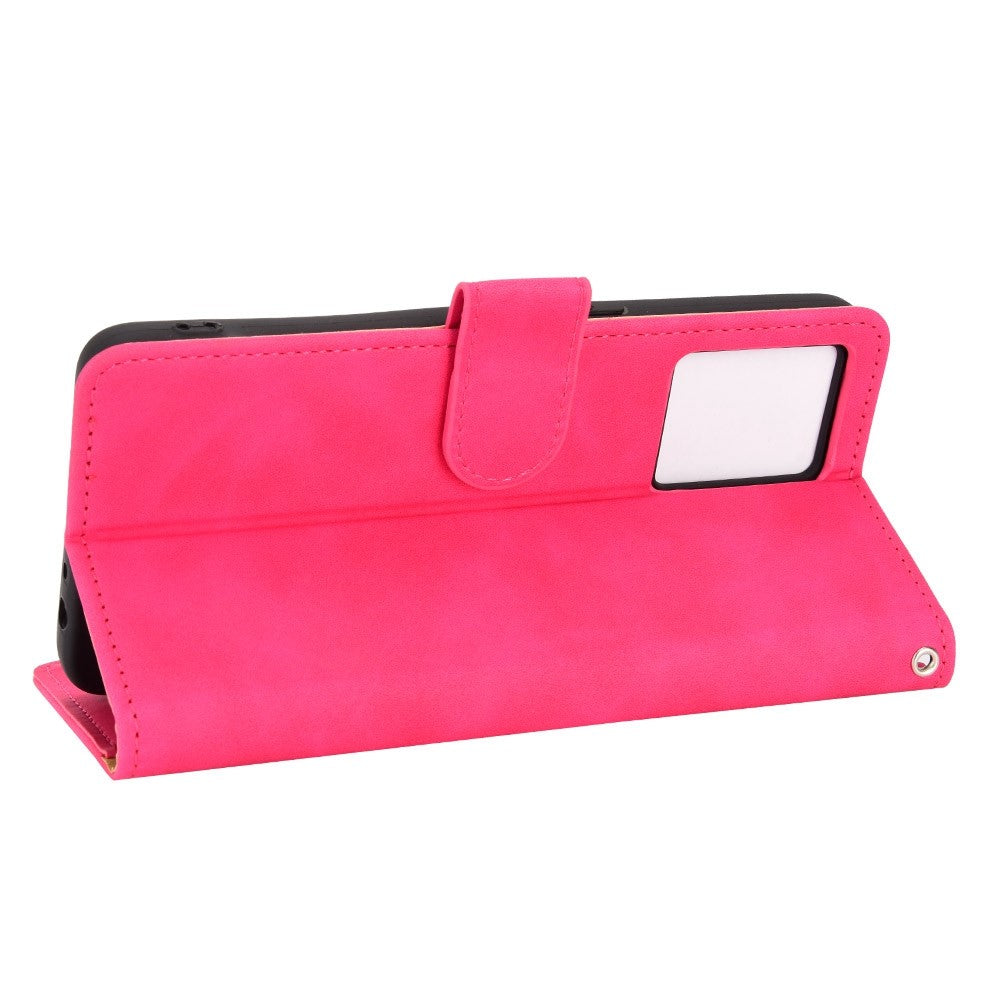 PU Leather Wallet Holster for Oppo Reno7 4G, Magnetic Buckle Skin-Friendly Shockproof Stand Flip Cover