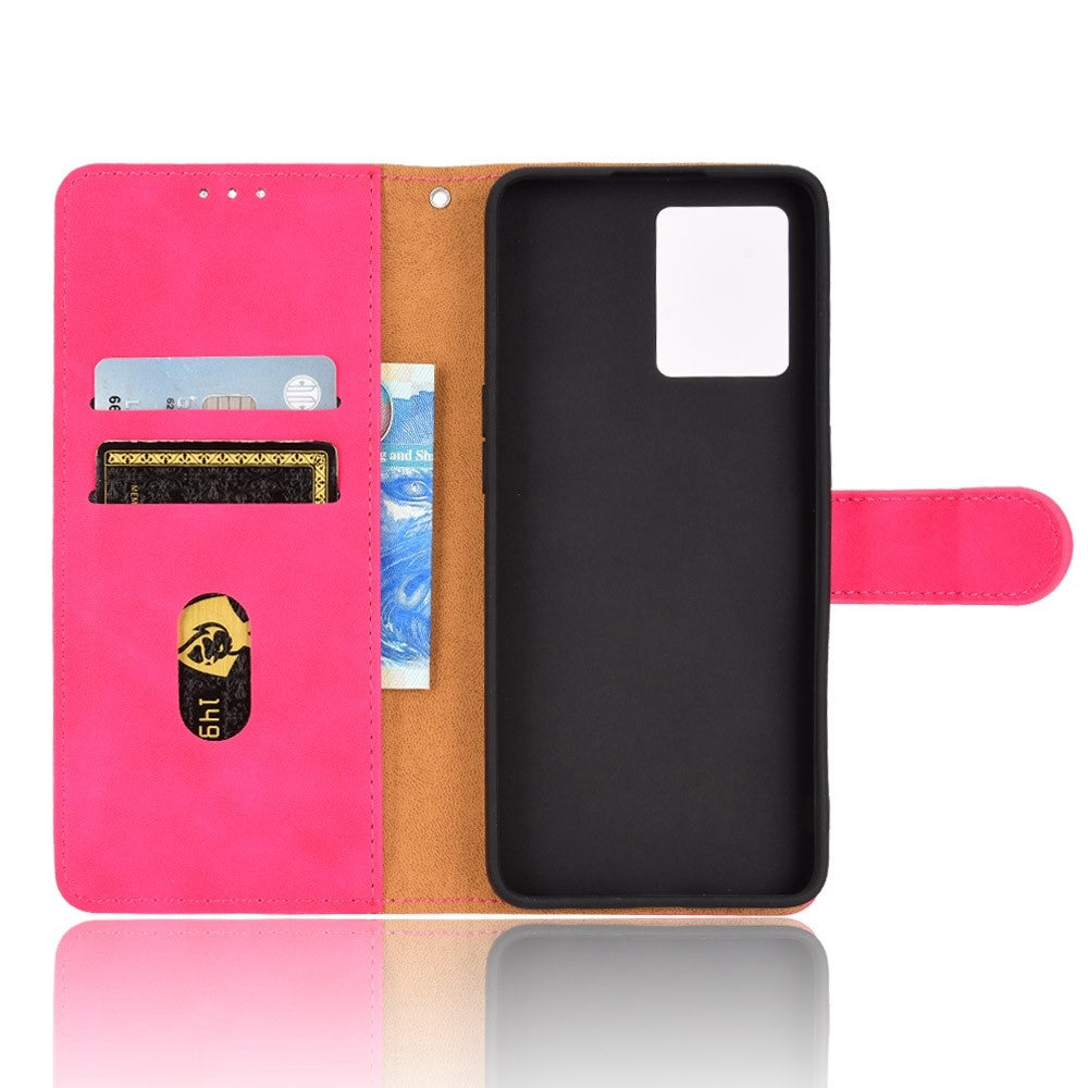 PU Leather Wallet Holster for Oppo Reno7 4G, Magnetic Buckle Skin-Friendly Shockproof Stand Flip Cover