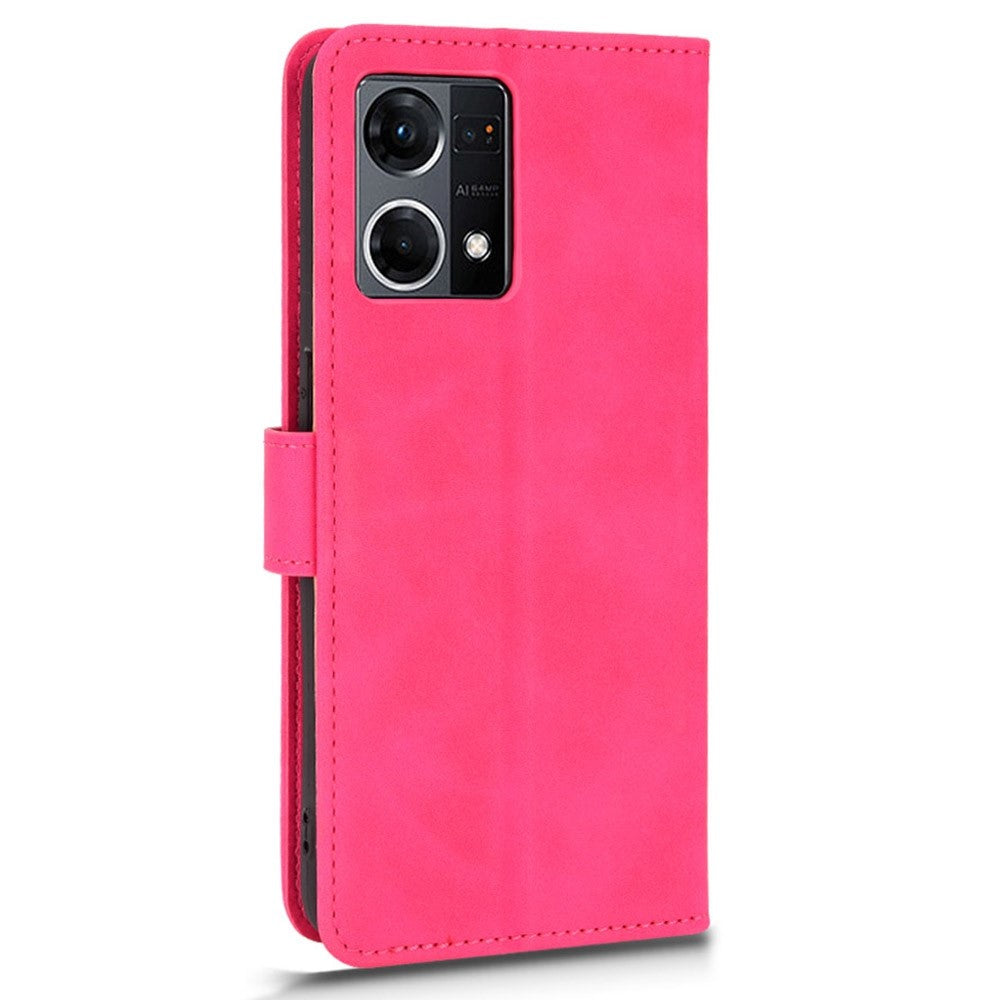 PU Leather Wallet Holster for Oppo Reno7 4G, Magnetic Buckle Skin-Friendly Shockproof Stand Flip Cover